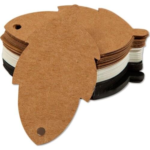 3.8X7Cm Kraft Paper Tags With Leaves Shape Paper Labels For Gift Tag Wedding Dress Labels Price Tag For List Blank Leaves Tags