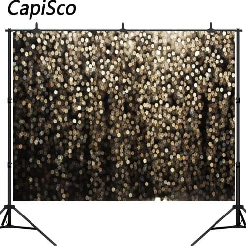 Capisco photography backdrop black gold glitter bokeh shiny photo background studio party selfie wedding photophone photocall