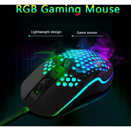 CHYI Colorful Optical Gaming Mouse LED Light Wired Game Computer Mice 7 Buttons 6400 DPI USB Mouse Gamer For Overwatch