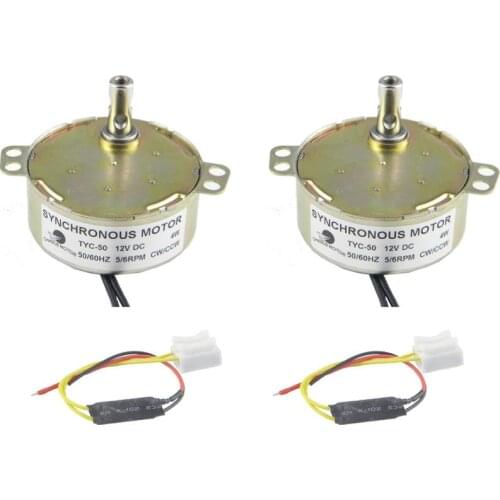 CHANCS 2PCS Electric Synchron Motor TYC-50 DC 12V 5-6RPM CW/CCW DC Fan Motor 12V for Electric Fireplace