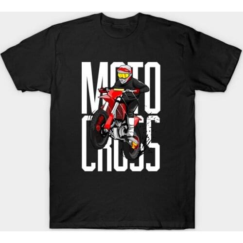 MotoCross Cartoon Pattern Printed T-Shirt. Summer Cotton O-Neck Short Sleeve Mens T Shirt New S-3XL