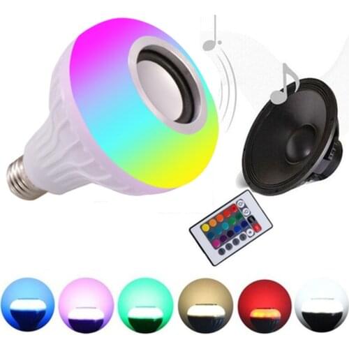 Speaker Bulb Light Wireless Bluetooth Speaker E27 RGB 16 Color 12W Smart LED Music Bulb Light Music Play Lamp With Remote