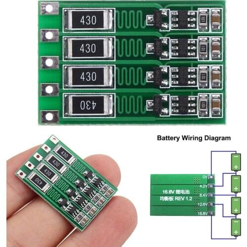 Mayitr 4S 16.8V 100mA Li-ion Lithium 18650 Battery Board BMS PCB Protection Balancing Board for Integrated Circuits