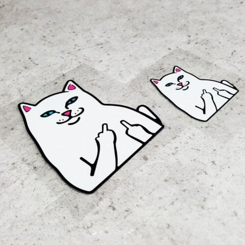 NO.S318 Trends Fashion Cartoon Cat Reflective Safety Warning Car Stickers and Decals Waterproof Motorcycle Helmet Fuel Tank St