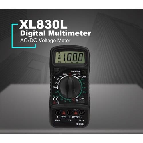 XL830 Mini Digital Multimeter 1999 Counts AC/DC Voltage Current Resistance Frequency Tester True RMS NCV Tester Meter Sale
