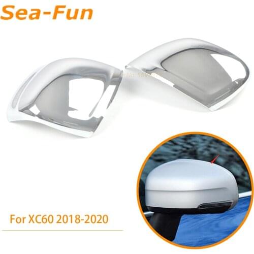 For VOLVO XC60 2018 2019 2020 Rearview Side Back View Mirror Cover Trim Molding ABS Chrome Car Styling Accessories