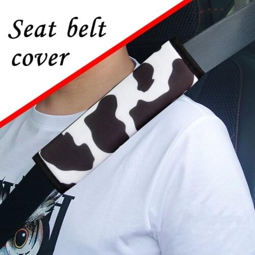 Car Seat Belt Shoulder Cover Shoulder Pad Protection Padding Auto Accessories Decoration Printed Cow Leopard Skull