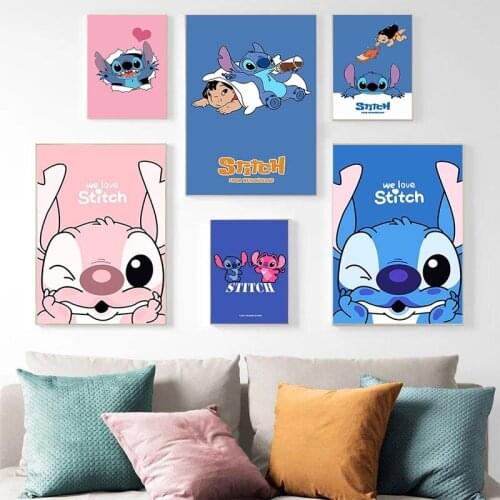 Disney Cartoon Canvas Painting Stitch Interstellar Baby Wall Art Nordic Posters and Prints Wall Pictures for Living Room Decor
