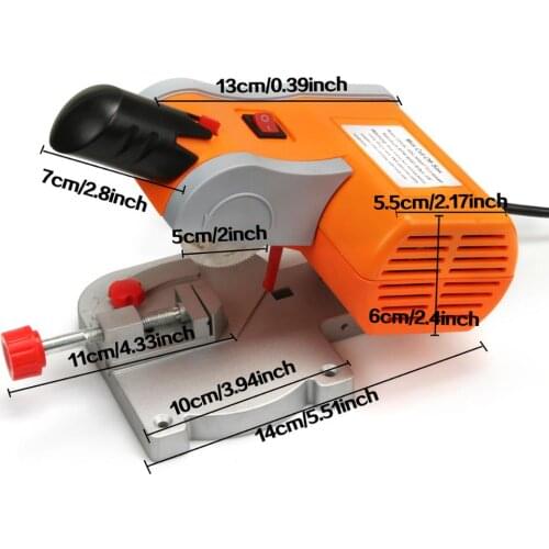 Mini Table Saw 6000RPM 2" Cutting Machine Bench Cut-off 0-45 Degrees Miter Saw Slicing Machine Cutter For PVC Wood Metal