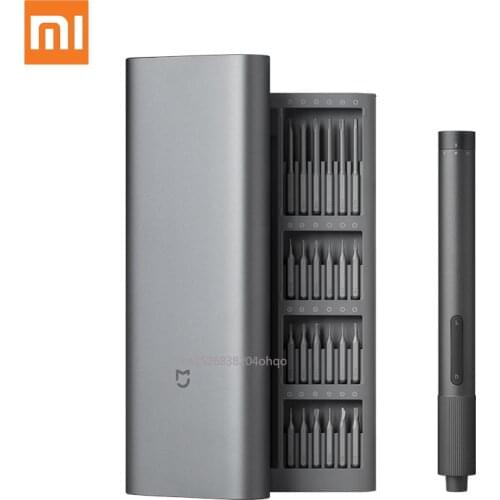 New Xiaomi Mijia Electric Precision Screwdriver Kit 2 Gear Torque Control 400 Screw 1 Type-C Rechargeable Magnetic Aluminum Case