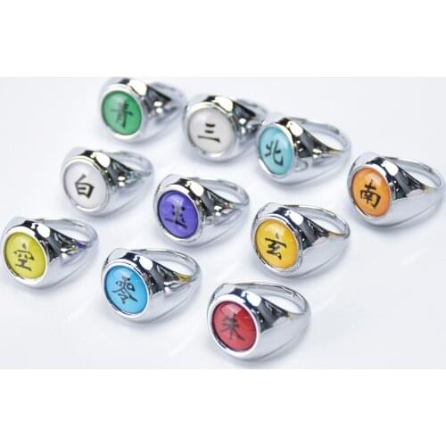 New Akatsuki Rings Diameter 18mm Itachi Pain Deidara Ring Metal Adult Ninja Props Accessories Cool Stuff Gift