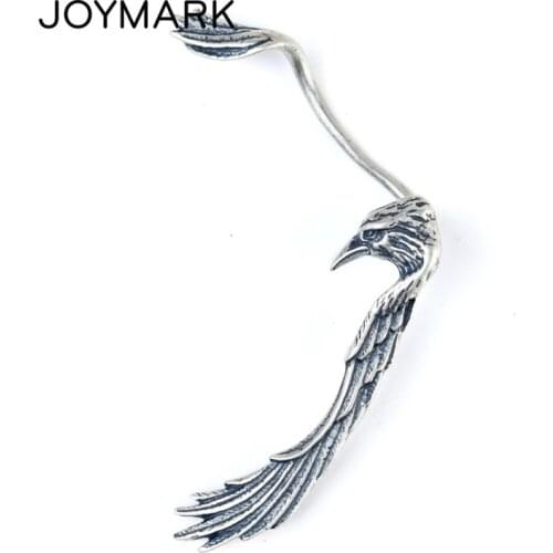 Eagle Bird Ear Cuff S925 Sterling Silver Ear Clip For Men Women Punk Gothic Earrings Fine Jewelry TSE438