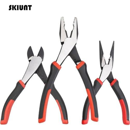 SKIUNT Pliers Crimping Tool Wire Cutter Crimper Long Nose Diagonal Pliers Mini Cutting Electrical For Electricians Hand Tools