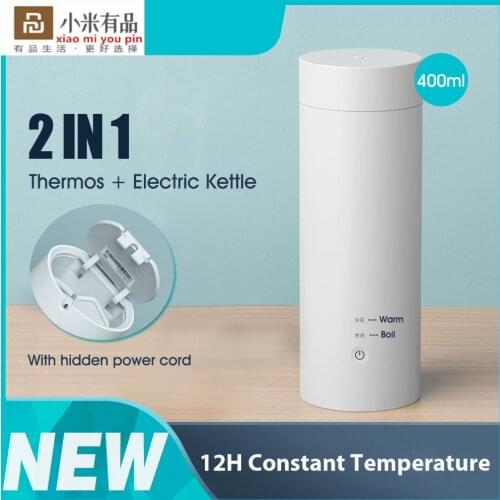 Portable Travel Water Kettle Electric Heating Bottle CUP 400ml 220V For Tea Coffee Smart Temperature Control From xiaomiyoupin