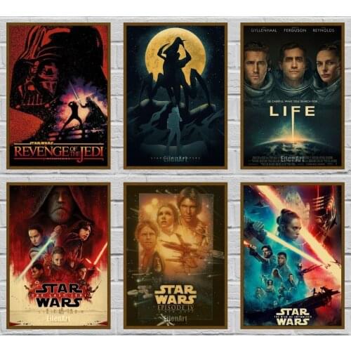 Classic Space Movie Posters Retro Kraft Paper Home Decor Vintage Wars Poster Sticker Bar Living Room Hotel Wall Art Painting