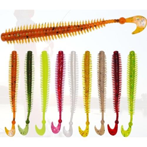 10pcs/lot Fishing Lure Worm Jig Swimbait Jerk Soft Baits Fishing Lures Shad Soft Lure For Fishing Silicone Bait Swim Wobblers