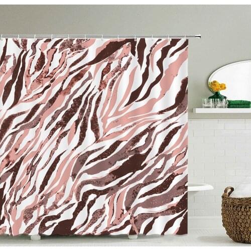 Psychedelic Animal Skin Texture Tiger Zebra Shower Curtain Waterproof Bathroom Decoration Home Furnishing
