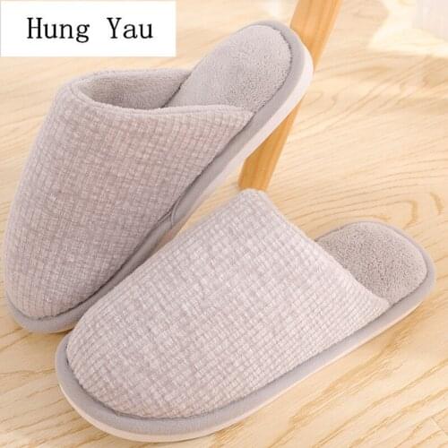 Men Slippers Flips Flops 2018 Winter Warm Shoes Man Fashion Solid Platform Female Slides Non-slip Flat Indoor Comfortable