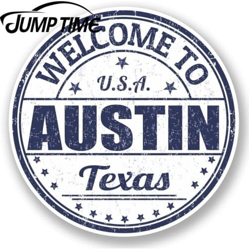 Jump Time for Austin Texas USA Vinyl Sticker Decal Laptop Luggage Travel Tag Decal Rear Windshield Waterproof Car Accessories