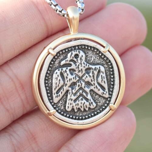 Vintage Thunderbird Necklace Modern Southwestern Navajo Medallion Eagle Jewelry