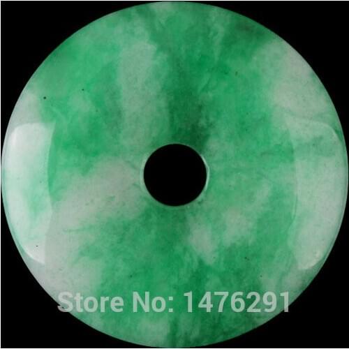 Classic 35X35MM Stone Imitation Green Jades Coin Bead Pendant Gems 1PCS