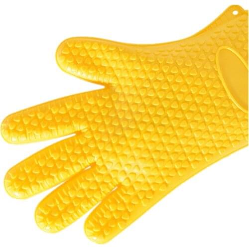 1Pcs Heat Resistant Silicone Glove Cooking Baking BBQ Oven Pot Holder Mitt Kitchen Red Hot Selling