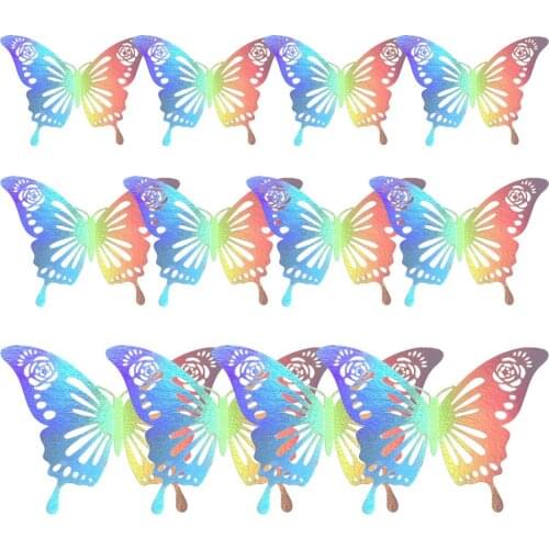 12pcs 3D Hollow Butterfly Wall Sticker for Wedding Decoration Living room Window Home Decor Colorful Silver Butterflies Stickers