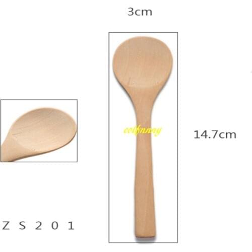 500pcs/lot Condiment Utensil Wood Honey Coffee Spoon Small Wooden Spoon Kitchen Cooking Teaspoon Kids Ice Cream Tableware Tool