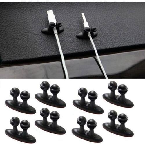 8Pcs/set Adhesive Cable Winder Car Interior Clip Earphone Cable Organizer Wire Storage Holder Clip Cord Holder Promotion#80591