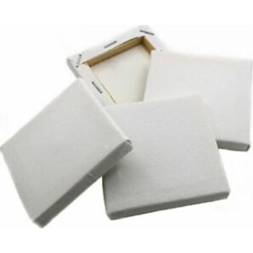 8pcs/set Canvas Primer & Wood Painting Board Canvas Artist Blank Square Art Painting Board For Acrylic Oil Painting