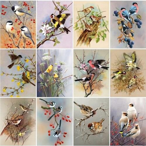 AZQSD Diamond Painting Bird Cross Stitch Picture Of Rhinestones Handmade Diamond Embroidery Animal Mosaic Home Decoration Gift