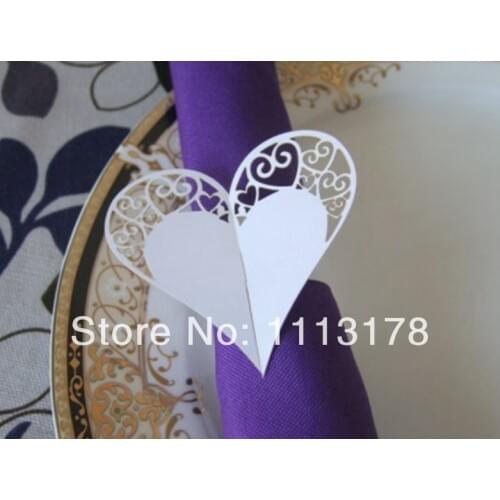 Free shipping Cheap love paper napkin ring napkin holder wedding napkin holders buckles Wedding Party Decorations white