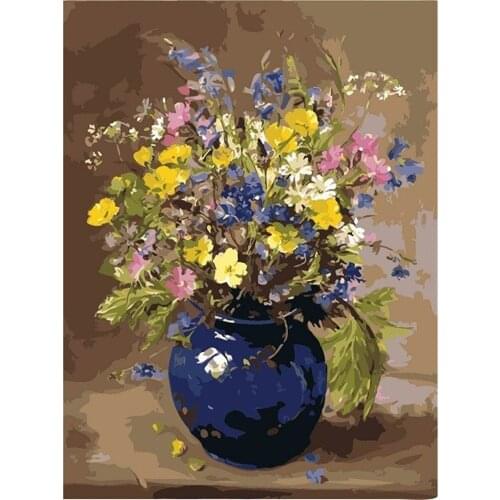 Flower Vase Pre-Printed 11CT Cross Stitch Embroidery Full Kit DMC Threads Handicraft Craft Painting Sewing Sales Jewelry