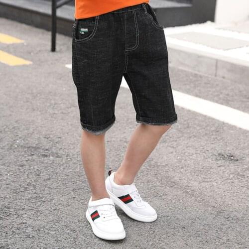 New Casual Elastic Waist Jeans Boys Shorts Baby Kids Boys Trousers Cotton Denim Pants Kids Clothes Boys For 4 6 8 10 12 13 Year