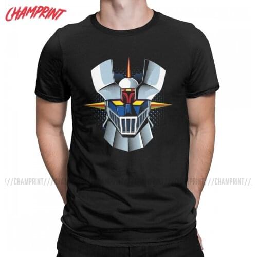 Mens Mazinger Z ROBO Z T Shirts Anime Robot Cotton Clothing Vintage Short Sleeve O Neck Tees Plus Size T-Shirts