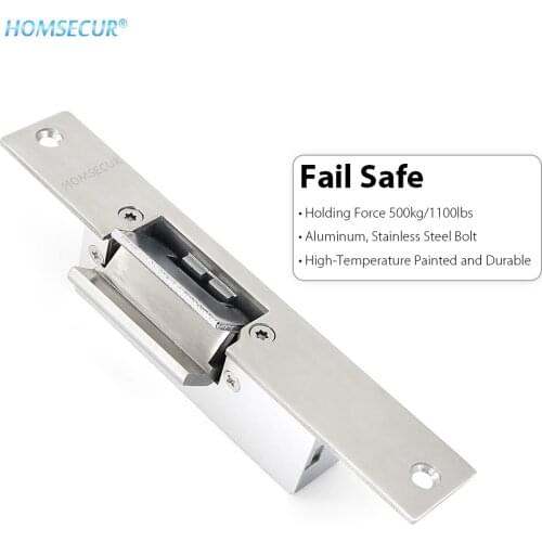 HOMSECUR Fail-Safe Electric Strike Glass Door Lock For Access Control System