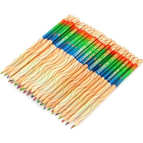 10 Pcs/lot 4 In 1 Rainbow Colored Pencil Drawing Color Pencils For Pens Sationery Material Escolar School Supplies