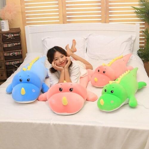 Lovely cartoon dinosaur plush toy soft cotton doll throw pillow christmas gift h1374