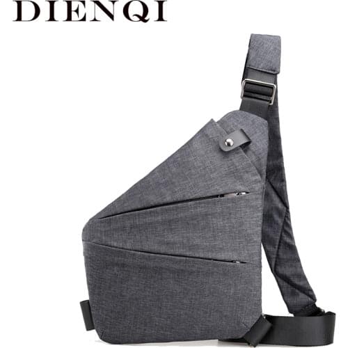 DIENQI Multifunction Chest Bags Anti Theft Single Shoulder Bags for Men Waterproof Male Crossbody Messenger Bag Fanny Pack Sac
