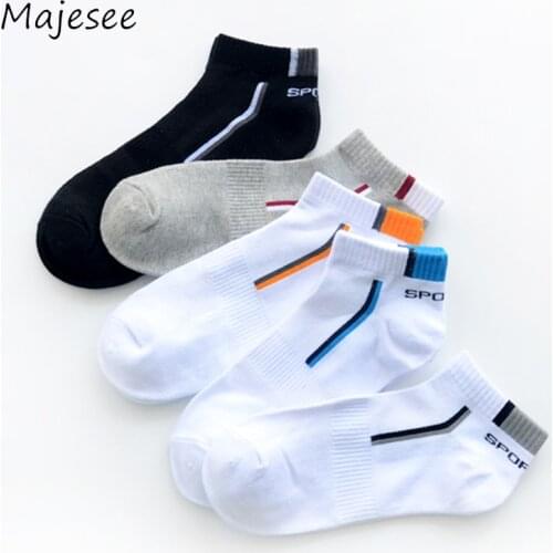 Men Ankle Socks Cotton Thin Mens Sock Solid Color Male Breathable Soft Students Patchwork Deodorant New Fashion Korean Style