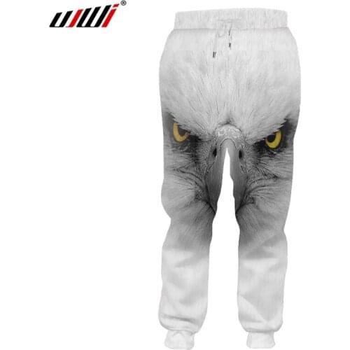 UJWI Man New 3D Printed Sharp-Mouthed Eagle Pants Oversized 5XL 6XL Ferocious Animal Pattern Mens Sweatpants