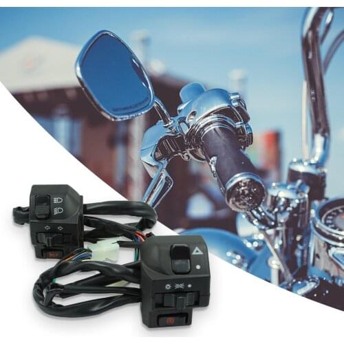 2Pcs ZH125 HJ-8 22mm Motorcycle Handlebar Grip Turn Signal On/off Switch Set For 12V motorcycles ATVs electric bicycles Black