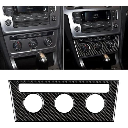 Carbon Fiber Car Air Conditioner Control Rotary Button Sticker for VW Golf 7 2013 -2017 Panel Stickers