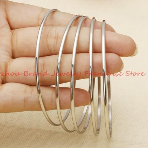 New Fashion 5pcs/Set 316L Silver color 316L Stainless Steel Womens Girls Round 2mm Bangle Jewelry Slim Wristband Chain Bracelet