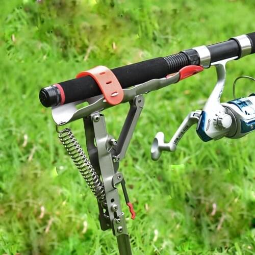New Foldable Automatic Double Spring Angle Fishing Pole Tackle Bracket Anti-Rust Steel Fishing Bracket Rod Holder Fish Tackle