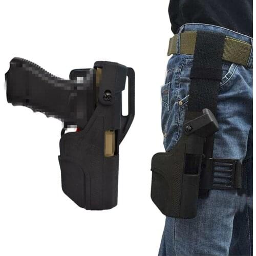 Hunting High quality Tactical Military Glock holster Right Drop Belt Lock Pistol Airsoft Waist Holster for Glock 17 18 19 22