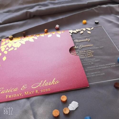 10pc free customized Plexiglass acrylic card transparent wedding invitation card, pocket envelope