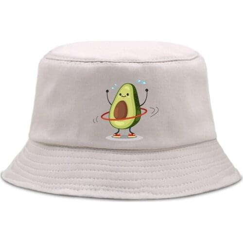 Sporty Avocado Cute Printing Men Fishman Hat Fashion Beach Sun Womens 2021 Bucket Hats Cotton Hip Hop Women Panama Caps