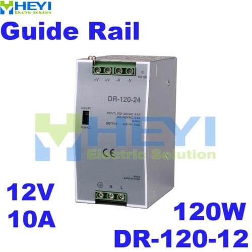 AC to DC 120W Rail power supply DR-120-12 single output switching12V 10A din rail power supply for industry