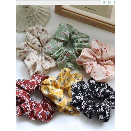 Fashion Women Girls Vintage Printted Elastic Hair Bands Polyester Casual Headband Hair Ties Ponytail Holder Hair Accessorie